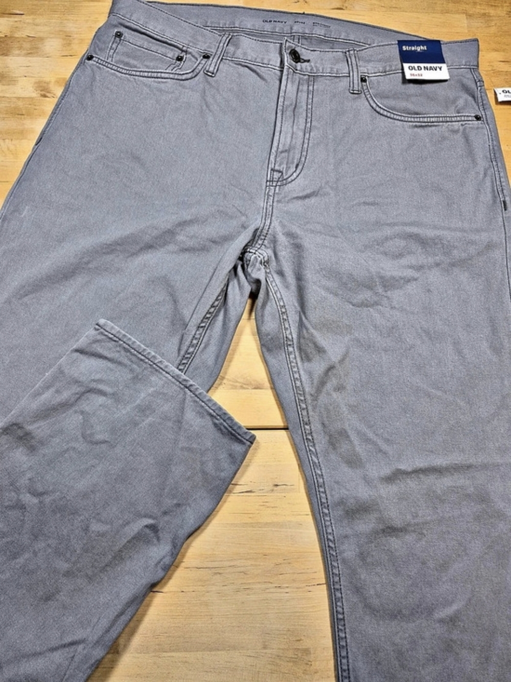 Old Navy Straight Jeans Gray Waist 36x32 NWT